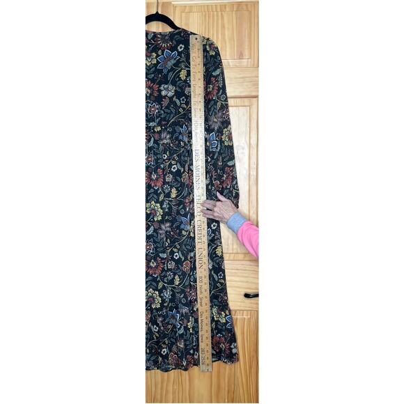 Frye NEW dress size S black floral maxi fully lined western cowgirl holidays - Picture 6 of 10
